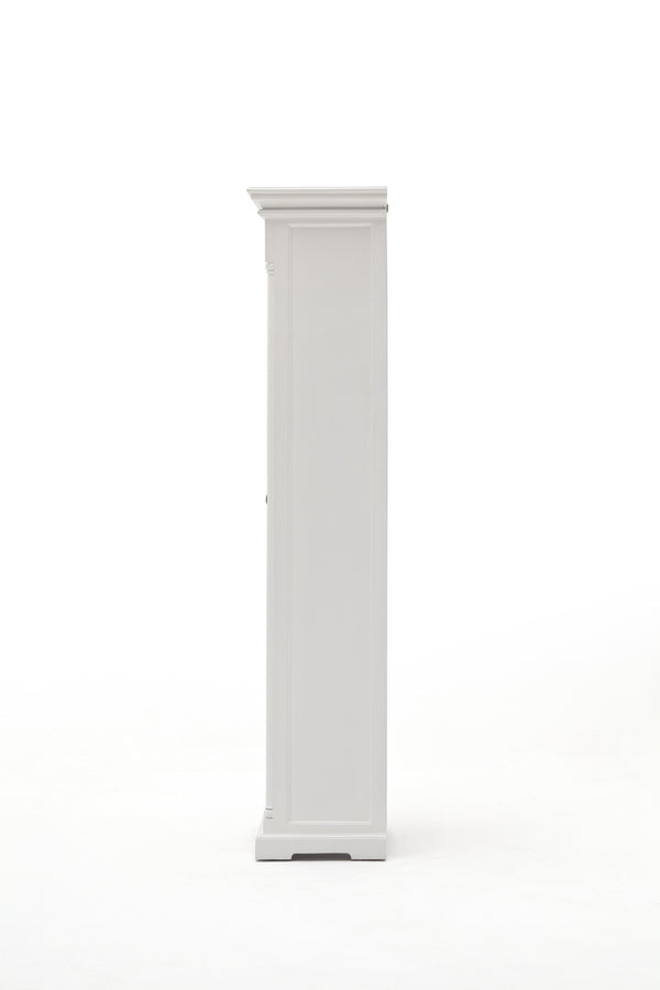 Homeroots Traditional White And Glass Door Storage Cabinet  Mahogany,Bevelled Glass & Antique Brass Hardware 397833