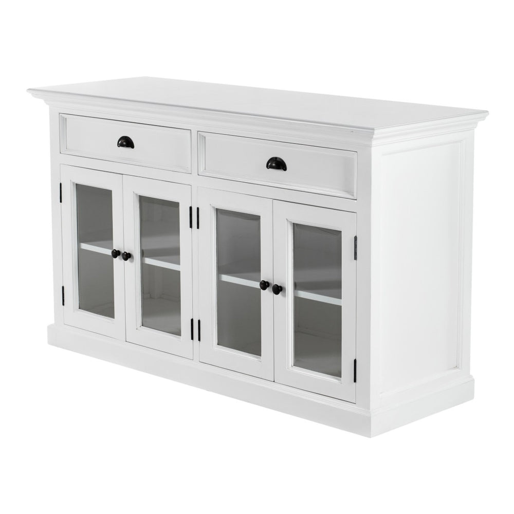 HomeRoots Classic White Small Buffet Table - Timeless Charm, Ample Storage & Elegant Design for Any Space 397835