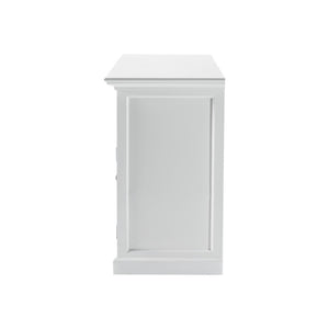 Homeroots Classic White Small Buffet Table  Mahogany,Bevelled Glass & Antique Brass Hardware 397835