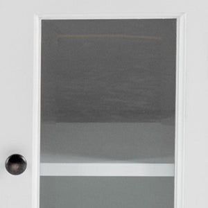 HomeRoots Modern Farmhouse White Buffet Server - Timeless Charm with Glass Doors and Ample Storage Solutions! 397836