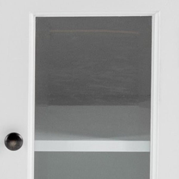 HomeRoots Modern Farmhouse White Buffet Server - Timeless Charm with Glass Doors and Ample Storage Solutions! 397836