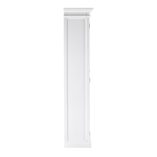 HomeRoots 75" White Wood & Glass Double Door Cabinet - Elegant Storage for Displaying Dinnerware & Decor 397837