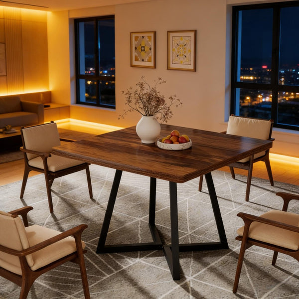 English Elm Compact Round Wood Dining Table Natural Grain Finish Seats Four Small Space Apartment T3971P449271