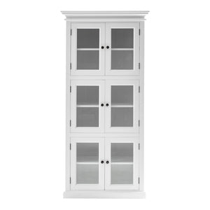 HomeRoots 35" White Solid Wood Frame Accent Cabinet with 6 Adjustable Shelves for Versatile Home Storage Solutions 397839