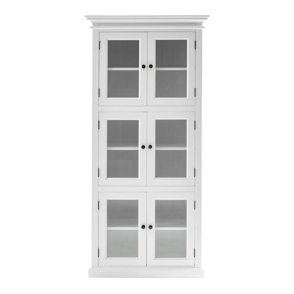 HomeRoots 35" White Solid Wood Frame Accent Cabinet with 6 Adjustable Shelves for Versatile Home Storage Solutions 397839