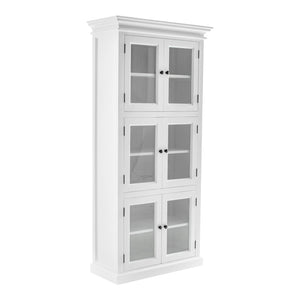 HomeRoots 35" White Solid Wood Frame Accent Cabinet with 6 Adjustable Shelves for Versatile Home Storage Solutions 397839
