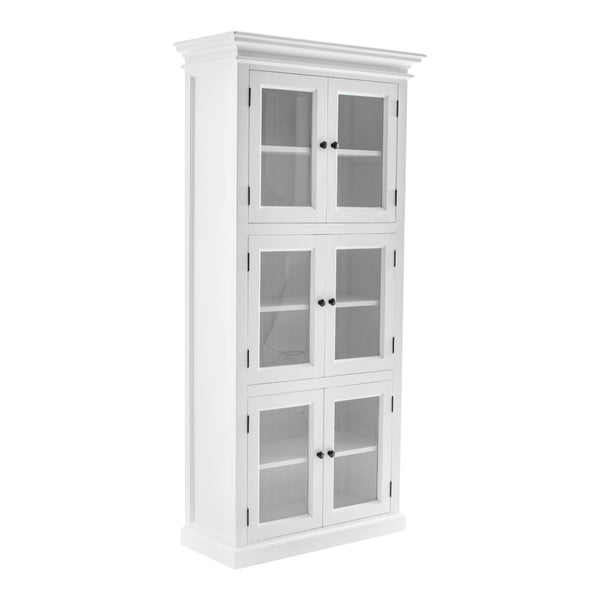 HomeRoots 35" White Solid Wood Frame Accent Cabinet with 6 Adjustable Shelves for Versatile Home Storage Solutions 397839