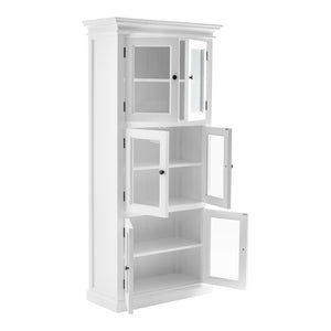 HomeRoots 35" White Solid Wood Frame Accent Cabinet with 6 Adjustable Shelves for Versatile Home Storage Solutions 397839