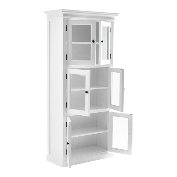 HomeRoots 35" White Solid Wood Frame Accent Cabinet with 6 Adjustable Shelves for Versatile Home Storage Solutions 397839