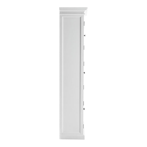 HomeRoots 35" White Solid Wood Frame Accent Cabinet with 6 Adjustable Shelves for Versatile Home Storage Solutions 397839