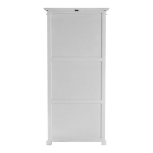 HomeRoots 35" White Solid Wood Frame Accent Cabinet with 6 Adjustable Shelves for Versatile Home Storage Solutions 397839