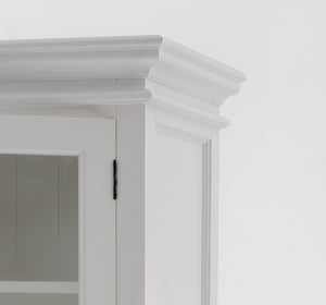 HomeRoots 35" White Solid Wood Frame Accent Cabinet with 6 Adjustable Shelves for Versatile Home Storage Solutions 397839