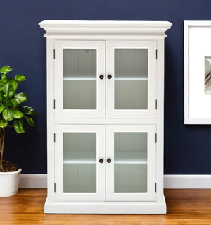 HomeRoots Classic White Two Level Storage Cabinet - Elegant Mahogany Design for Kitchen, Bathroom, or Office Use 397840
