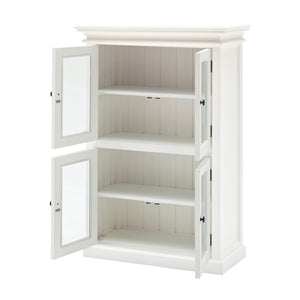 HomeRoots Classic White Two Level Storage Cabinet - Elegant Mahogany Design for Kitchen, Bathroom, or Office Use 397840