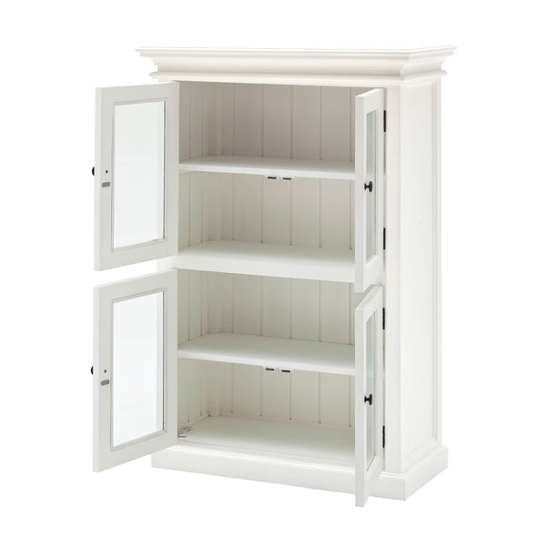 HomeRoots Classic White Two Level Storage Cabinet - Elegant Mahogany Design for Kitchen, Bathroom, or Office Use 397840