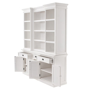 Homeroots 71" White Dining Hutch With Twelve Shelves And Three Drawers  Mahogany,Mdf & Antique Brass Hardware 397842