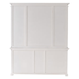 Homeroots 71" White Dining Hutch With Twelve Shelves And Three Drawers  Mahogany,Mdf & Antique Brass Hardware 397842