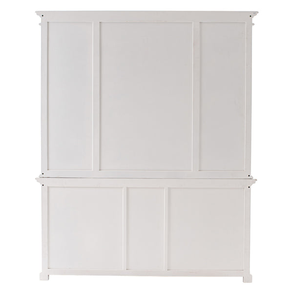 Homeroots 71" White Dining Hutch With Twelve Shelves And Three Drawers  Mahogany,Mdf & Antique Brass Hardware 397842