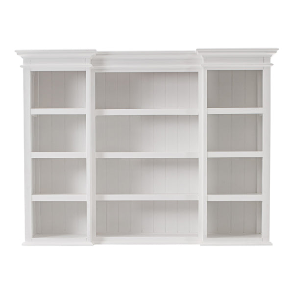 Homeroots 71" White Dining Hutch With Twelve Shelves And Three Drawers  Mahogany,Mdf & Antique Brass Hardware 397842