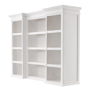 Homeroots 71" White Dining Hutch With Twelve Shelves And Three Drawers  Mahogany,Mdf & Antique Brass Hardware 397842