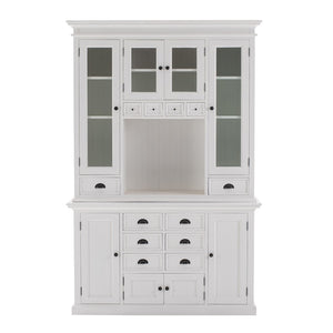 HomeRoots Classic White Kitchen Hutch - Elegant Mahogany Storage with Vintage Charm & Modern Functionality 397844