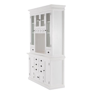 HomeRoots Classic White Kitchen Hutch - Elegant Mahogany Storage with Vintage Charm & Modern Functionality 397844