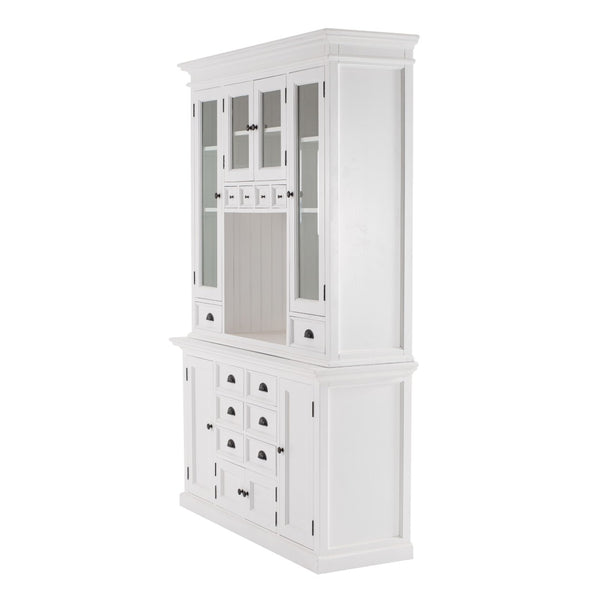 HomeRoots Classic White Kitchen Hutch - Elegant Mahogany Storage with Vintage Charm & Modern Functionality 397844