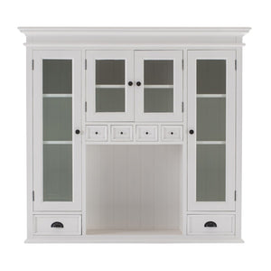 HomeRoots Classic White Kitchen Hutch - Elegant Mahogany Storage with Vintage Charm & Modern Functionality 397844