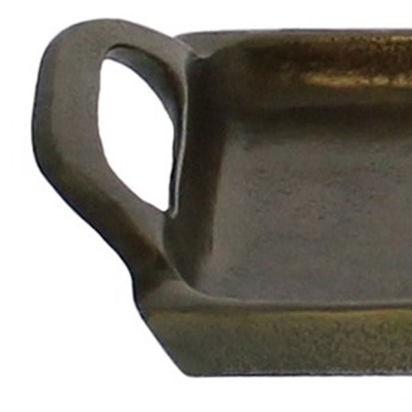 Homeroots Jumbo Bronze Narrow Rectangular Tray   397859