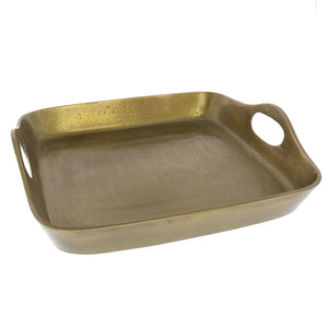 Homeroots Jumbo Gold Cast Iron Serving Tray   397876