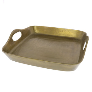 Homeroots Jumbo Gold Cast Iron Serving Tray   397876