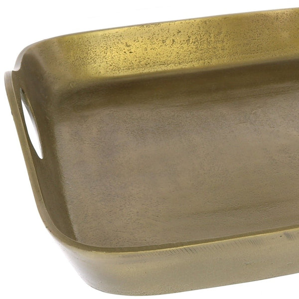Homeroots Jumbo Gold Cast Iron Serving Tray   397876