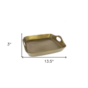 Homeroots Jumbo Gold Cast Iron Serving Tray   397876