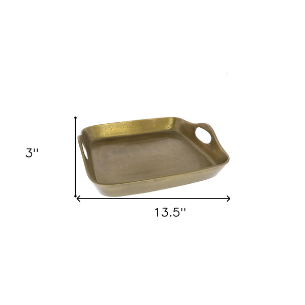 Homeroots Jumbo Gold Cast Iron Serving Tray   397876