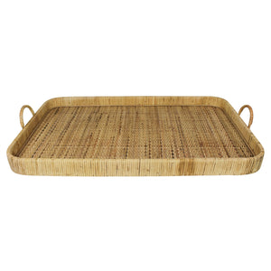 Homeroots 28" Natural Earthenware Indoor Outdoor Tray With Handles   397907