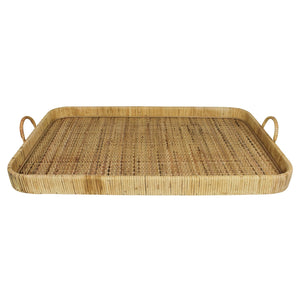 Homeroots 28" Natural Earthenware Indoor Outdoor Tray With Handles   397907