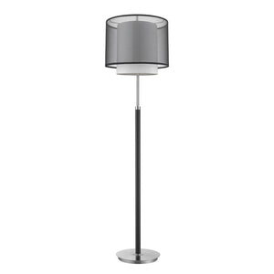 HomeRoots 62" Modern Floor Lamp with Elegant Black & White Drum Shade for Stylish Ambient Lighting 397919
