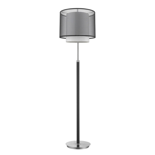 HomeRoots 62" Modern Floor Lamp with Elegant Black & White Drum Shade for Stylish Ambient Lighting 397919