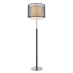HomeRoots 62" Modern Floor Lamp with Elegant Black & White Drum Shade for Stylish Ambient Lighting 397919