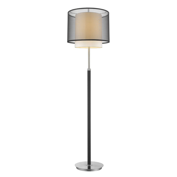 HomeRoots 62" Modern Floor Lamp with Elegant Black & White Drum Shade for Stylish Ambient Lighting 397919