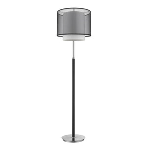 HomeRoots 62" Modern Floor Lamp with Elegant Black & White Drum Shade for Stylish Ambient Lighting 397919