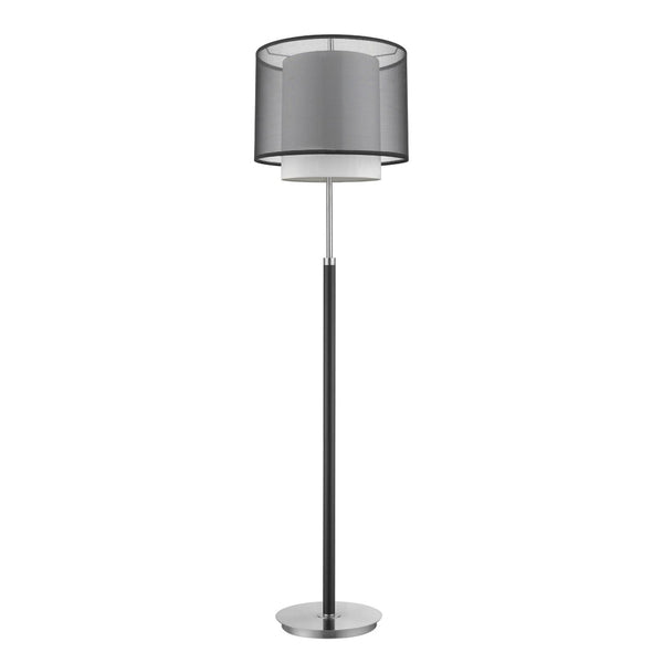 HomeRoots 62" Modern Floor Lamp with Elegant Black & White Drum Shade for Stylish Ambient Lighting 397919