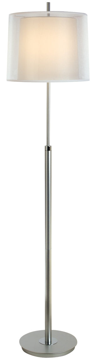 HomeRoots 62" Elegant Floor Lamp with Dimmable White Fabric Shade - Perfect for Living Rooms & Bedrooms 397920