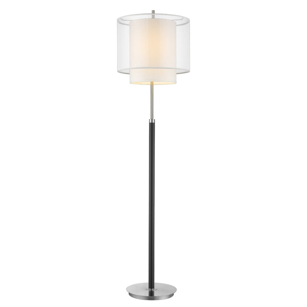 HomeRoots 62" Stylish Floor Lamp with Adjustable Brightness and Sleek Chrome Base for Modern Home Decor 397921