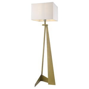 Homeroots 60" Brass Traditional Shaped Floor Lamp With White Novelty Shade  Metal 397928