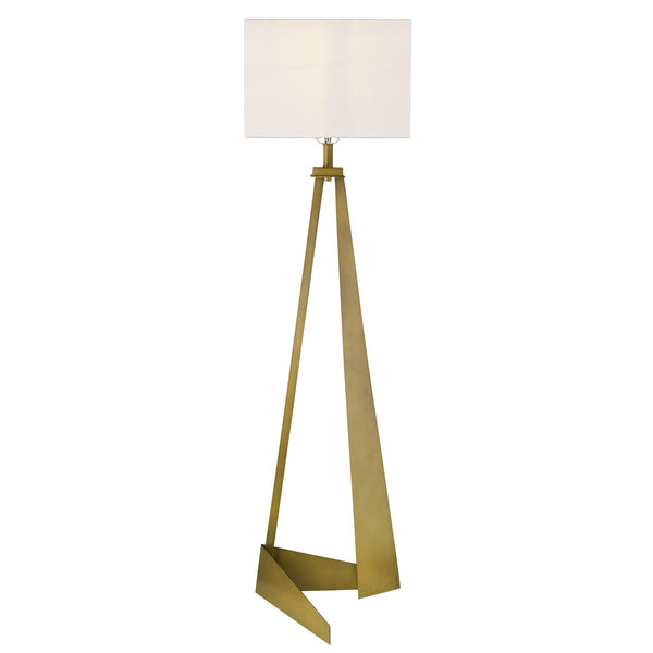 Homeroots 60" Brass Traditional Shaped Floor Lamp With White Novelty Shade  Metal 397928