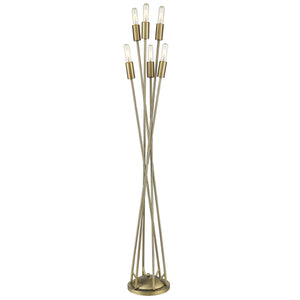 Homeroots 60" Brass Six Light Torchiere Floor Lamp  Metal 397932
