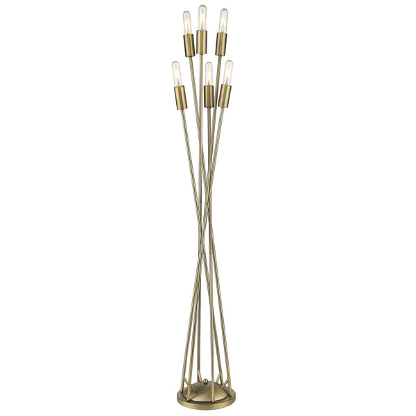 Homeroots 60" Brass Six Light Torchiere Floor Lamp  Metal 397932