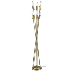 Homeroots 60" Brass Six Light Torchiere Floor Lamp  Metal 397932