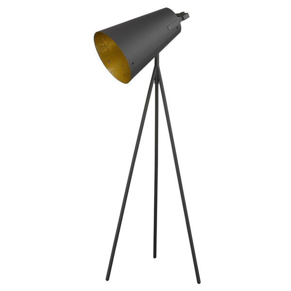 HomeRoots 61" Tripod Floor Lamp with Gray Cone Shade – Modern Industrial Design & Dimmable Lighting for Any Room 397933